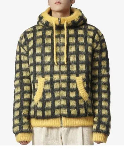 Check Mohair Hooded Jacket Yellow - MARNI - BALAAN 2