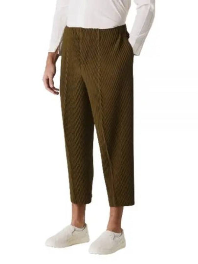 Pleats Bottoms Straight Pants Khaki - ISSEY MIYAKE - BALAAN 2