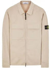 Wappen Patch Double Pocket Cotton Zip-Up Jacket Beige - STONE ISLAND - BALAAN 2