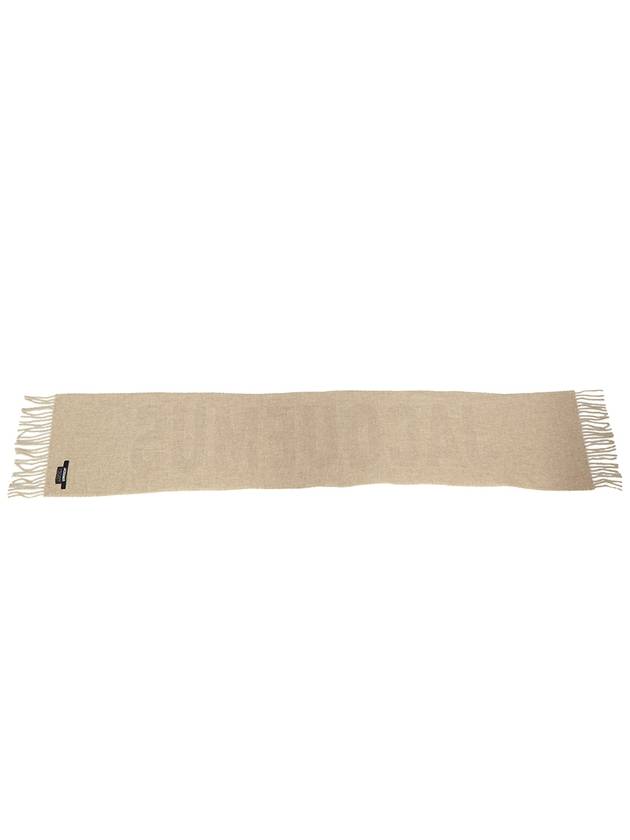 L'Echarpe Fringe Logo Virgin Wool Muffler Beige - JACQUEMUS - BALAAN.