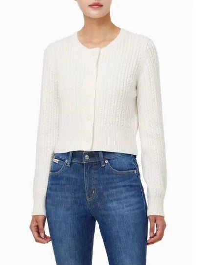 JEANS Women s Crop Cable Cardigan J224570 YBI - CALVIN KLEIN - BALAAN 2