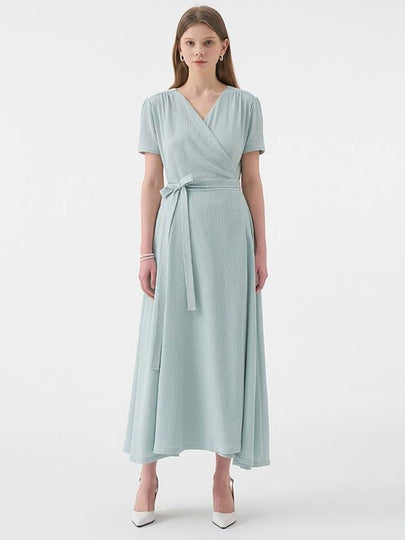 Viviana Viviana Short Sleeve Wrap Dress Mint - AME - BALAAN 2