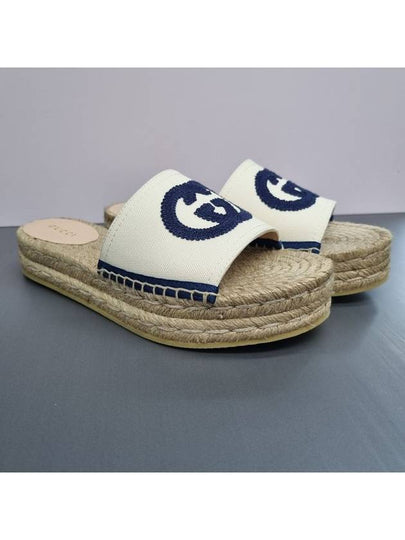 GG logo espadrille mule slippers - GUCCI - BALAAN 2