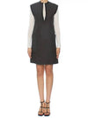 Leather mix wool dress gray 26E932914 - CELINE - BALAAN 1