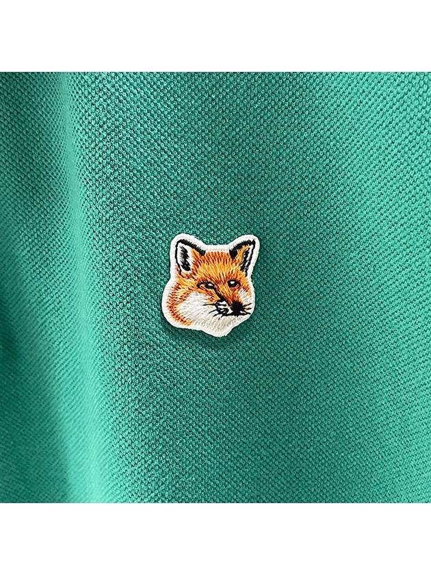 Fox Head Patch Cotton Polo Shirt Green - MAISON KITSUNE - BALAAN 7