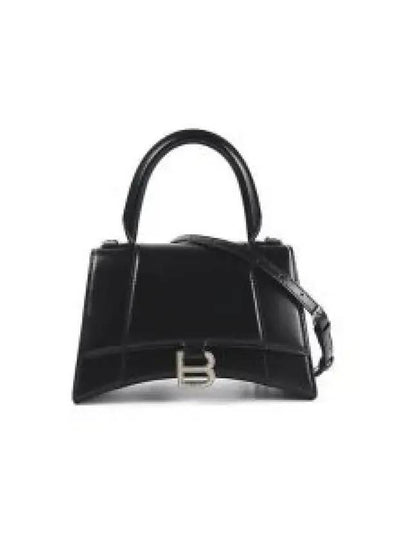 Hourglass Shiny Box Calfskin Small Tote Bag Black - BALENCIAGA - BALAAN 2