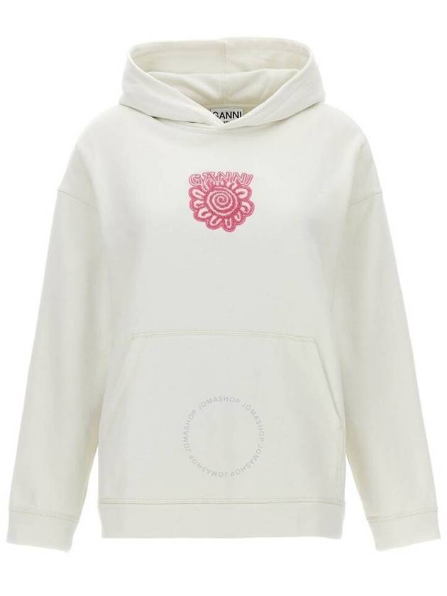 Isoli Flower Oversized Hoodie Egret - GANNI - BALAAN 2