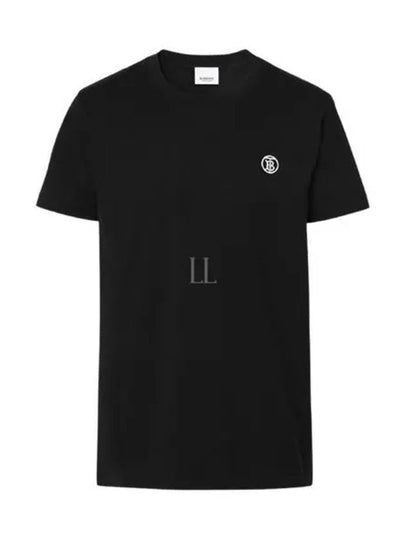 Embroidered Monogram Motif Cotton Short Sleeve T-Shirt Black - BURBERRY - BALAAN 2