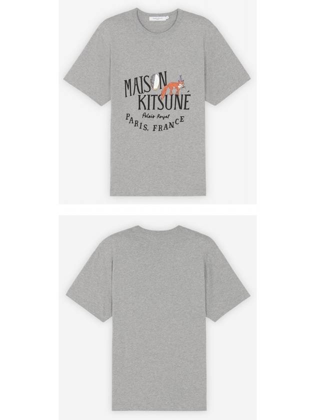 Oly Palais Royal Fox Printing Classic Cotton Short Sleeve T-Shirt Grey - MAISON KITSUNE - BALAAN 5