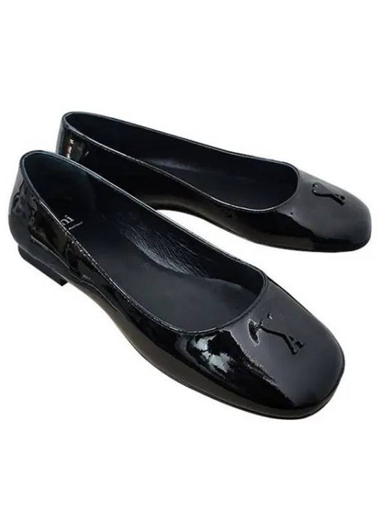 Women s Heart Logo Patent Ballerina Flats 38522982 1095838 - AMI - BALAAN 1