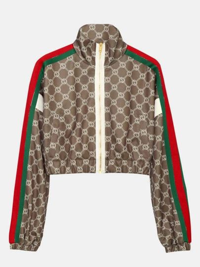 Interlocking G Zip-up Crop Jacket Brown - GUCCI - BALAAN 2