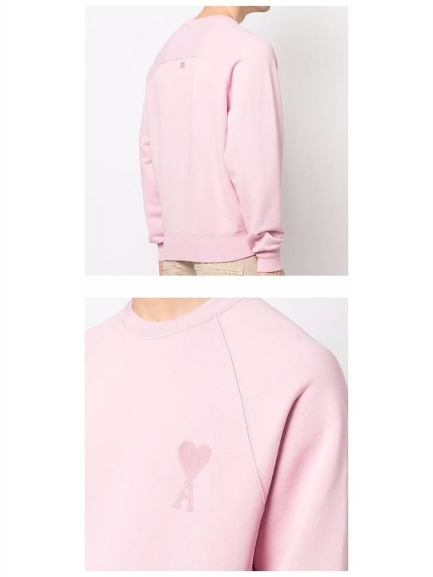 Heart Logo Overfit Sweatshirt Pink - AMI - BALAAN 6