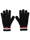 Tricolor Wool Gloves Black - MONCLER - BALAAN 2