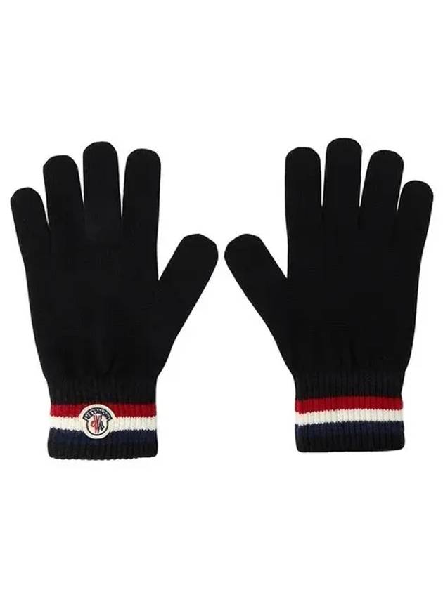 Tricolor Wool Gloves Black - MONCLER - BALAAN 2