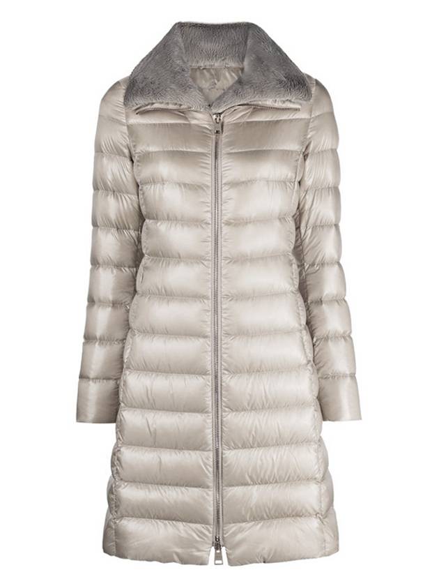 Elisa Full Zip-Up Fox Fur Long Padding Pearl Grey - HERNO - BALAAN 2