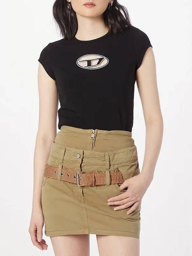 T Angie Peekaboo Logo Short Sleeve T-Shirt Black - DIESEL - BALAAN 3