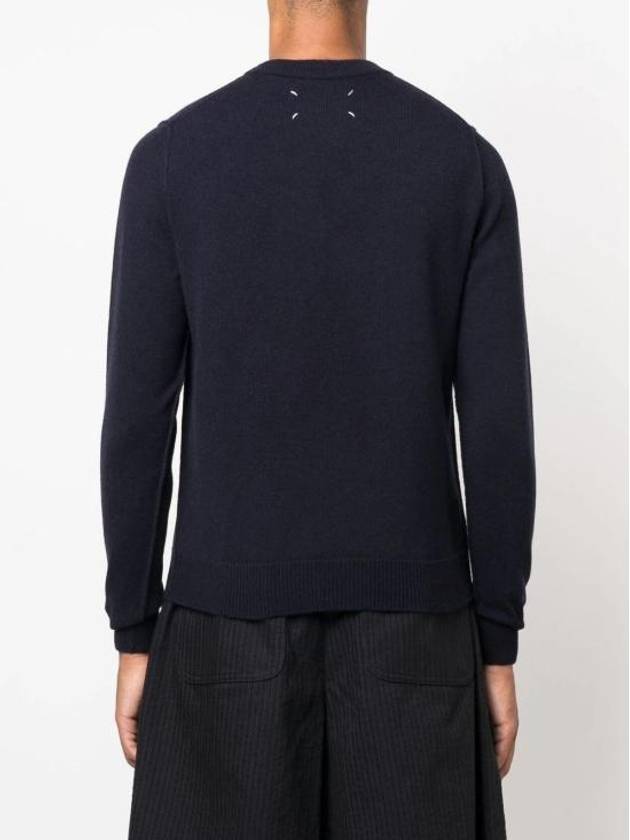 Crew Neck Cashmere Knit Top Navy - MAISON MARGIELA - BALAAN 5