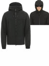 Zipper Goggles Hooded Jacket Black - CP COMPANY - BALAAN.