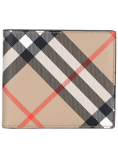 Check Half Wallet Beige - BURBERRY - BALAAN 2