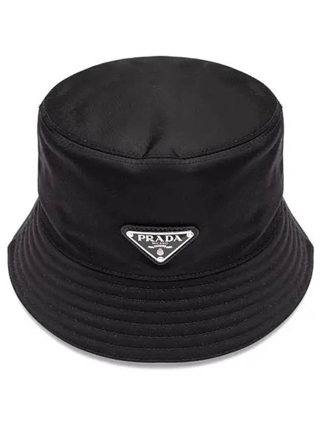 Re-Nylon Triangle Logo Bucket Hat Black - PRADA - BALAAN 3