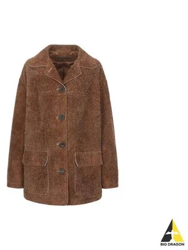 Women s Leather Suede Coat Brown A70118 - ACNE STUDIOS - BALAAN 1