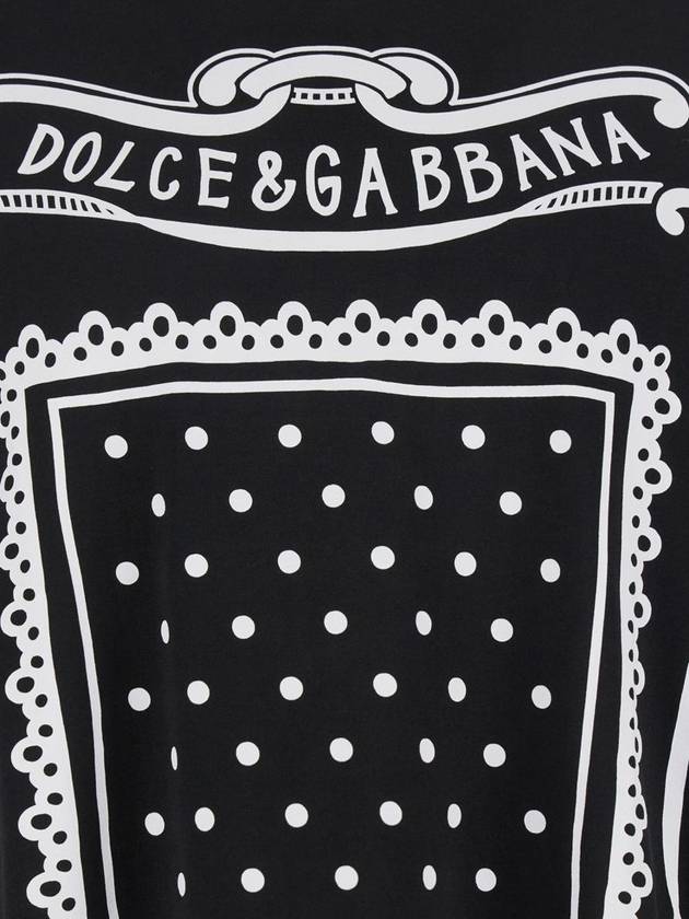 Black Crewneck T-Shirt With Bandana Print All-Over In Cotton Woman - DOLCE&GABBANA - BALAAN 3