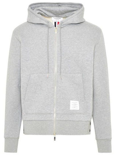 Center Back Stripe Cotton Zip Up Hoodie Light Grey - THOM BROWNE - BALAAN 2