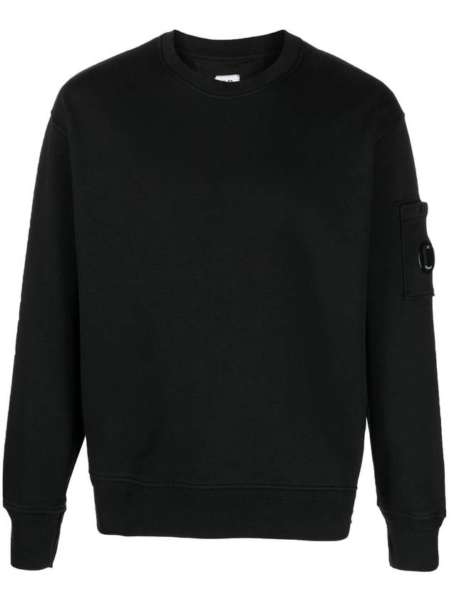 Diagonal Fleece Sweatshirt Black - CP COMPANY - BALAAN 1