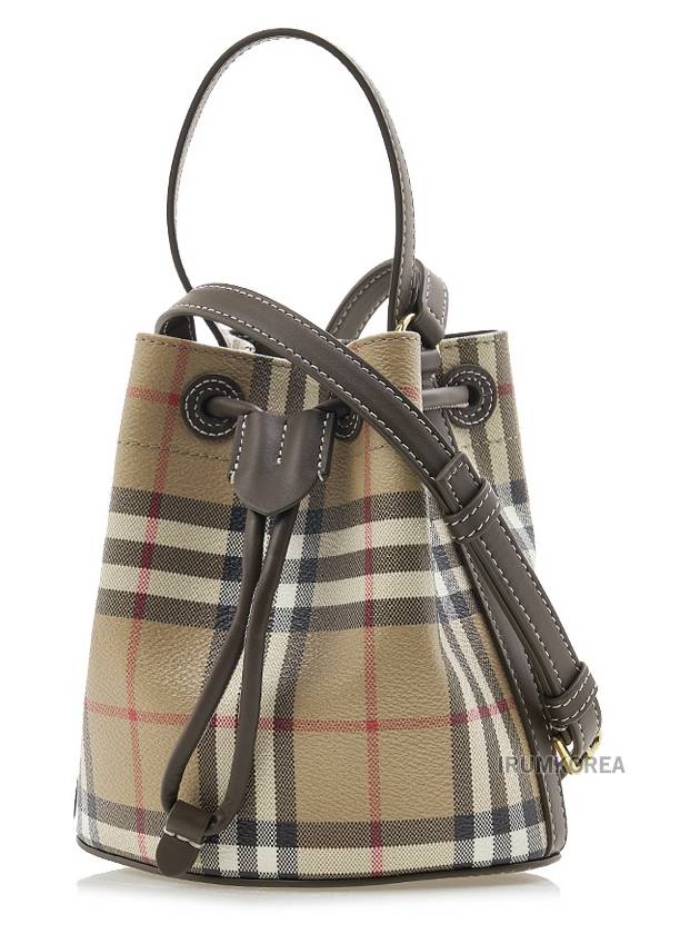 Check Mini Bucket Bag Archive Beige - BURBERRY - BALAAN 3