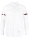 Armband Detail Seersucker Long Sleeve Shirt White - THOM BROWNE - BALAAN 2