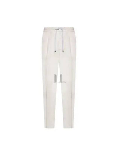 Drawstring Pleated Tapered Straight Pants White - BRUNELLO CUCINELLI - BALAAN 2