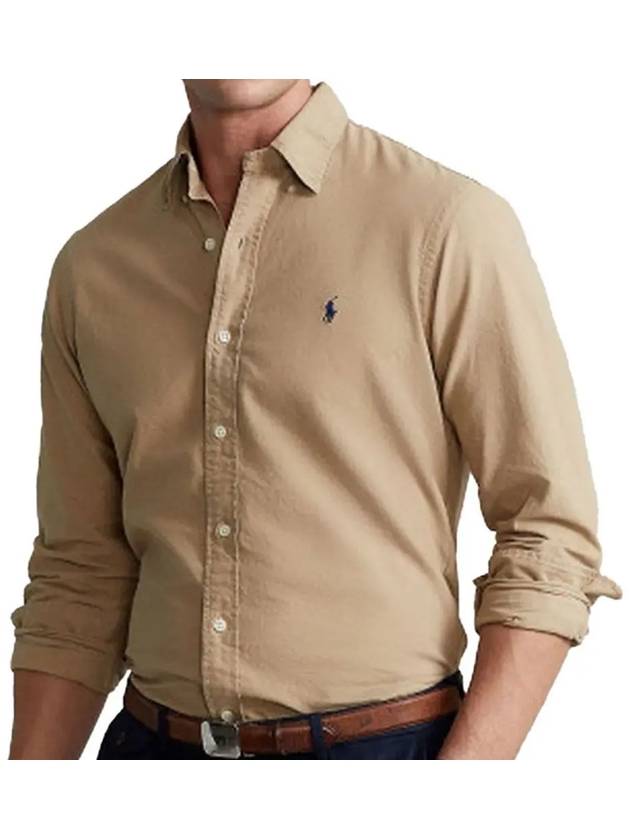 24SS Polo Men's Pony Logo Embroidered Garment Dye Oxford Shirt 710888705002 - RALPH LAUREN - BALAAN 2