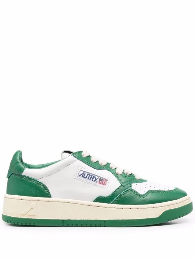 Women's Medalist Green Tab Leather Low Top Sneakers White - AUTRY - BALAAN 2