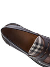 Men's Vintage Check Panel Leather Loafers Brown - BURBERRY - BALAAN 8