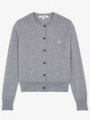 Baby Fox Patch Regular Cardigan Grey Melange - MAISON KITSUNE - BALAAN 2