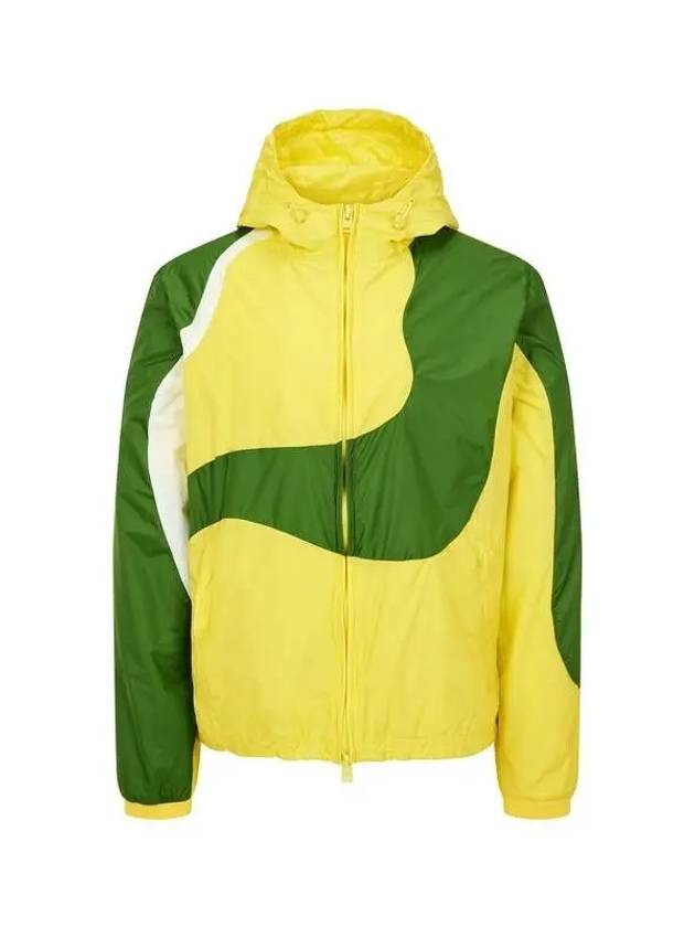 Men s Color Block Hooded Zip Up Jacket Yellow 270689 - HERNO - BALAAN 1