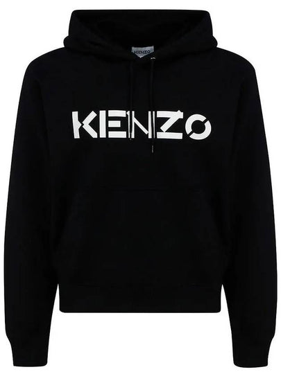 Logo Print Hoodie Black - KENZO - BALAAN 2