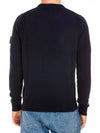 Men's Waffen Patch Round Neck Knit Top Navy - STONE ISLAND - BALAAN 6