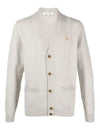 Baby Fox Patch V-neck Cardigan Light Grey - MAISON KITSUNE - BALAAN 2