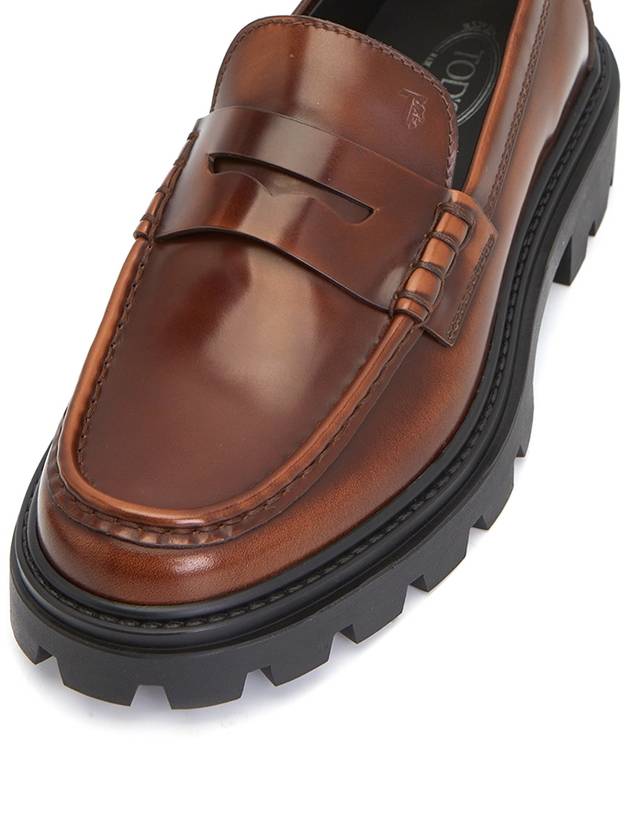 Leather Penny Loafers Brown - TOD'S - BALAAN 8