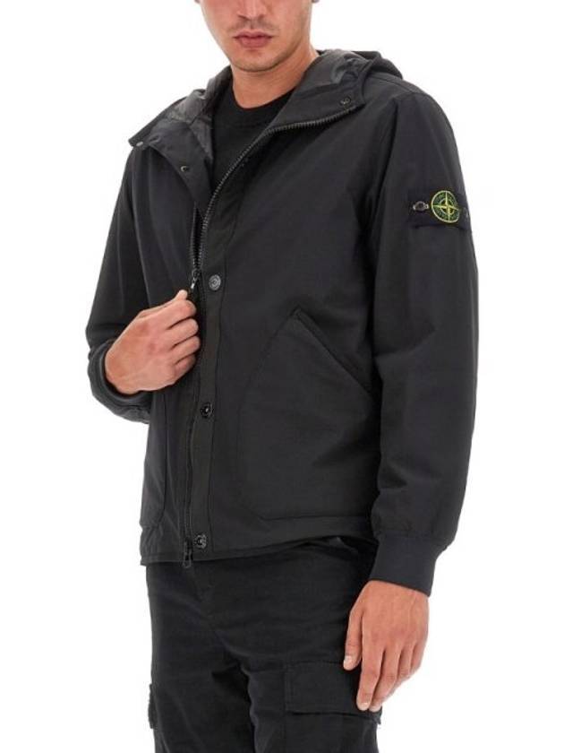 Soft Shell-R E.Dye Pure Insulation Technology Recycled Polyester Primaloft Hooded Jacket Black - STONE ISLAND - BALAAN 3