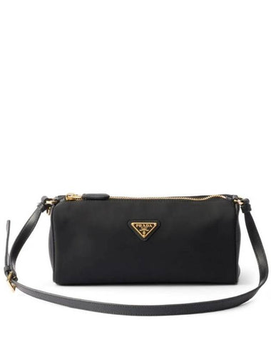 Triangle Logo Geometric Pouch Shoulder Bag Black - PRADA - BALAAN 1