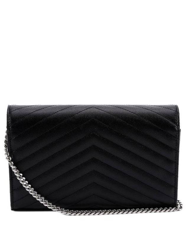 Cassandre Matelasse Chain Cross Bag In Grain de Poudre Embossed Leather Black - SAINT LAURENT - BALAAN 4