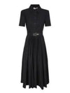 Poplin Pleated Shirt Long Dress Black - TORY BURCH - BALAAN 2