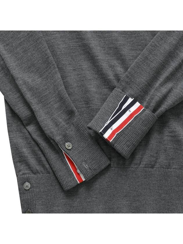 4 Bar Armband Classic Merino Wool Knit Top Dark Grey - THOM BROWNE - BALAAN 6