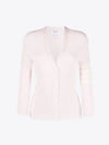 4 Bar Pointelle V Neck Cardigan Light Pink - THOM BROWNE - BALAAN 2