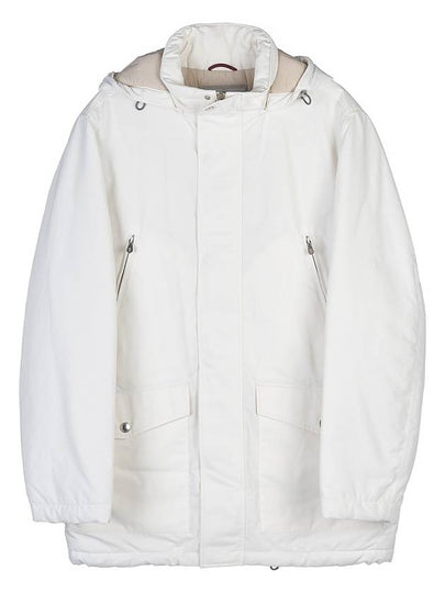 Nylon Gabardine Hooded Padded Jacket White - BRUNELLO CUCINELLI - BALAAN 2