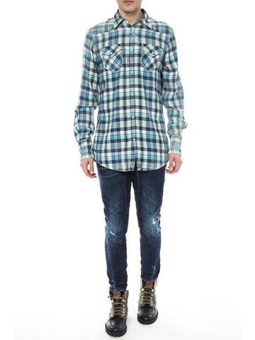 Bleached Check Western Shirt - DSQUARED2 - BALAAN 1