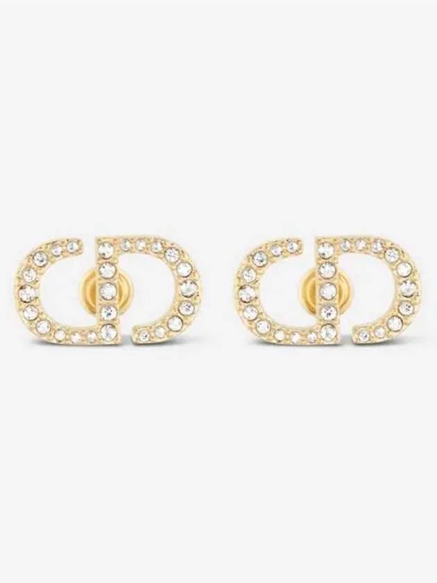 Petit CD Stud Crystal Earrings Gold - DIOR - BALAAN 3