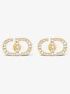 Petit CD Stud Crystal Earrings Gold - DIOR - BALAAN 3